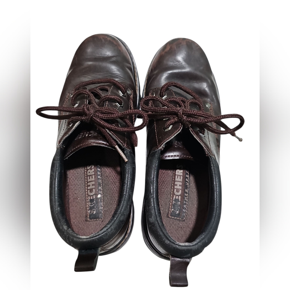 Skechers Men’s US 9 Brown Leather Lug Sole Oxford Archive-Inspired Essential Lux - Picture 3 of 8